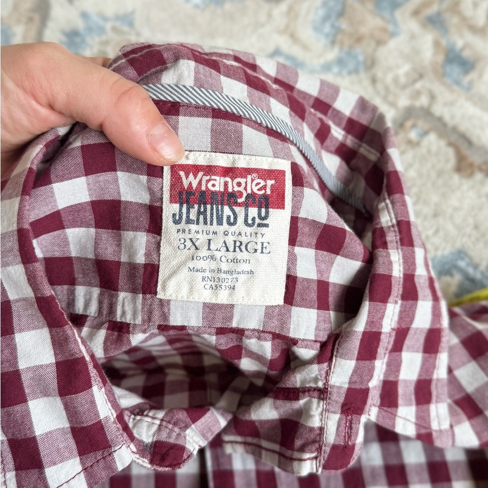Wrangler Regular Size Button-Up Casual Button-Down Shirts for Men’s size 3XL - Picture 6 of 7
